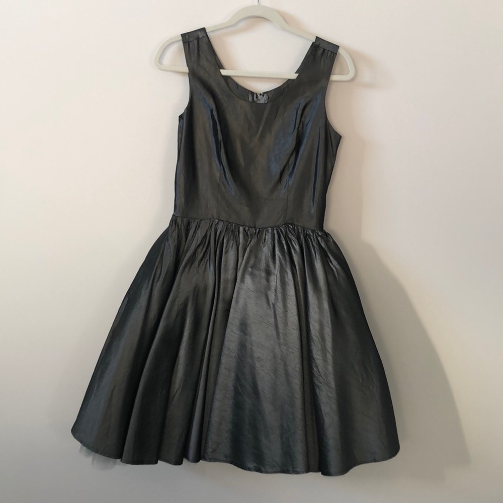 Dark silver tulle skirt dress